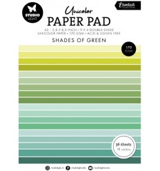 Scrapbooking Paper Pad  Shades of Green A5 - Studio Light