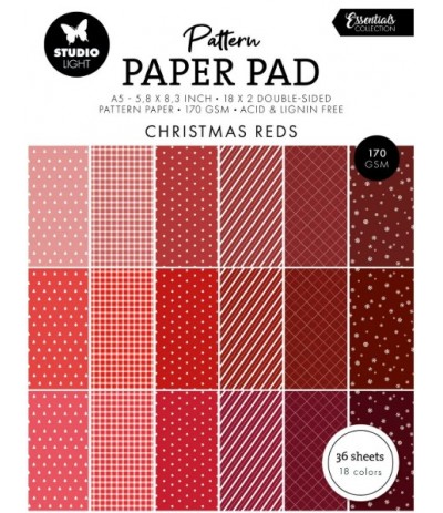 Scrapbooking Papier Pad Pattern Christmas Red A5 - Studio Light