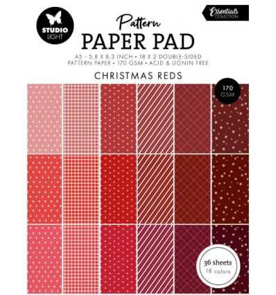 Scrapbooking Papier Pad Pattern Christmas Red A5 - Studio Light