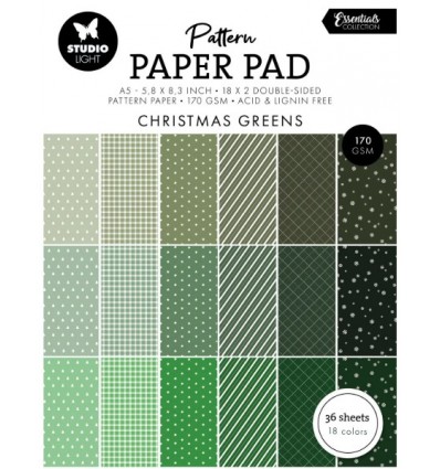 Scrapbooking Paper Pad Pattern Christmas Green A5 - Studio Light