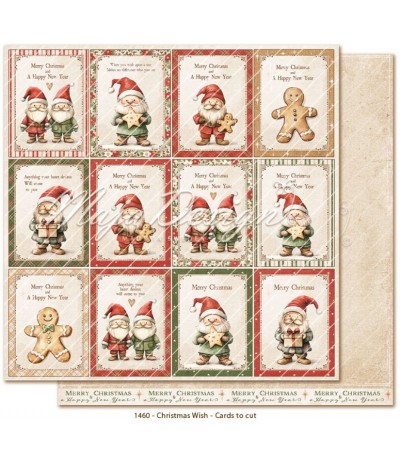 Scrapbooking Papier Christmas Wish - Cards to cut - 12x12" - Maja Design