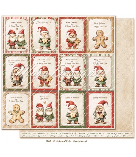 Scrapbooking Papier Christmas Wish - Cards to cut - 12x12" - Maja Design