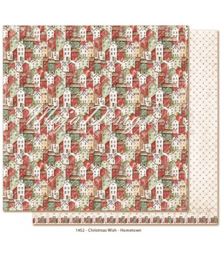 Scrapbooking Paper Christmas Wish - Hometown 12x12" - Maja Design