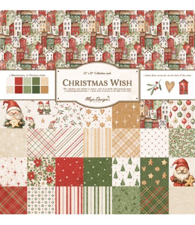 Scrapbooking Papier Christmas Wish 12x12" - Maja Design