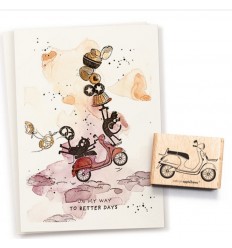 Stempel Motorroller2 - cats on appletrees