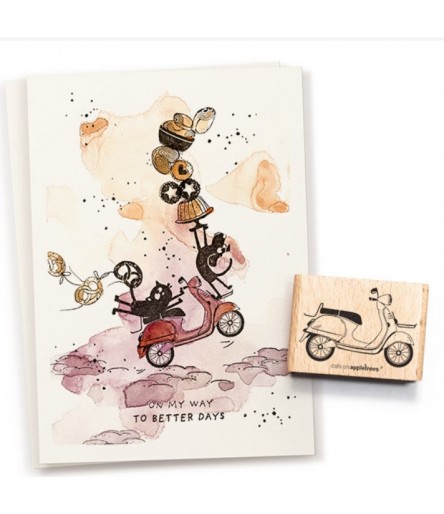Stempel Motorroller2 - cats on appletrees