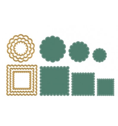 Pochoirs à découper Mini cercles + carrés ondulés - VC