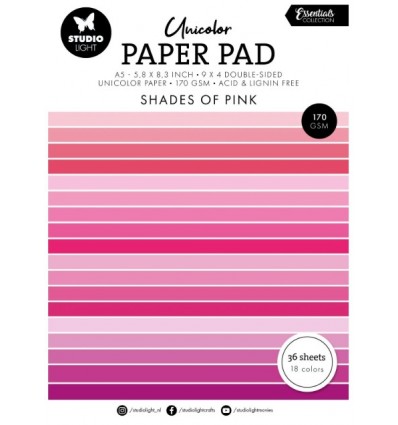 Scrapbooking Papier Paper Pad Shades of Pink A5 - Studio Light