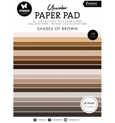 Scrapbooking Papier Paper Pad Shades of Brown A5 - Studio Light