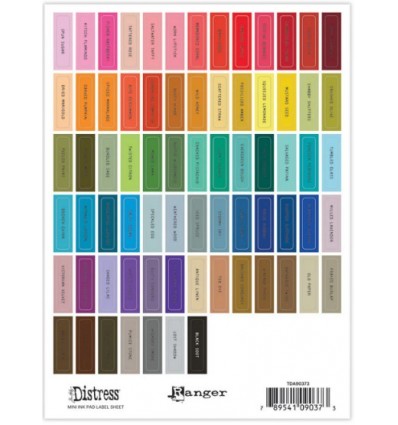 Distress Mini Ink Pad Label Sheets - Ranger Tim Holtz
