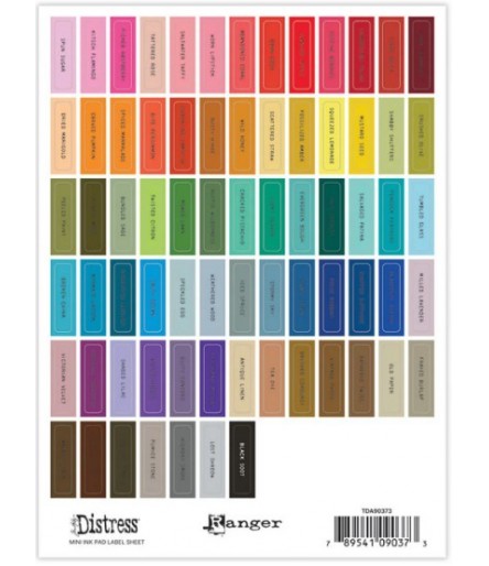 Distress Mini Ink Pad Label Sheets - Ranger Tim Holtz