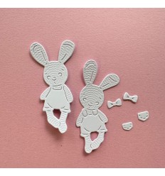Stanzschablonen Gestrickte Kuschelhasen - Charlie und Paulchen