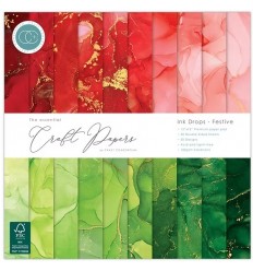 Scrapbooking Papier Ink Drops - Festive- 12" x 12" - Craft Consortium