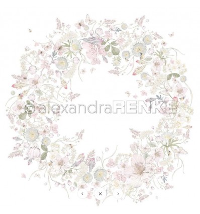 Scrapbooking Papier Blütentanz im Kranz - Alexandra Renke