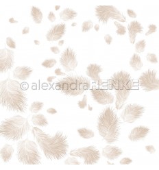 Scrapbooking Papier Federn hellbraun - Alexandra Renke