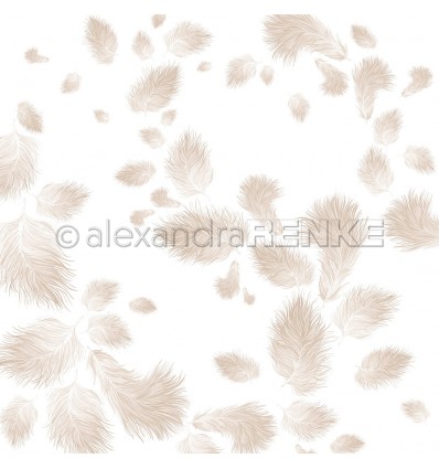 Scrapbooking Papier Federn hellbraun - Alexandra Renke