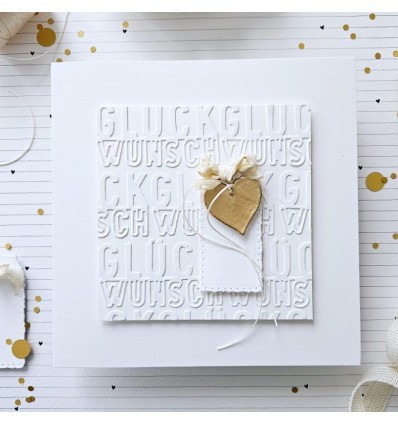 Prägefolder Glückwunsch Typo - Charlie & Paulchen