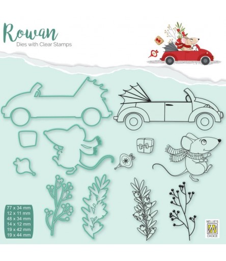 Stempel & Stanzschablonen Maus mit Auto