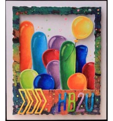 14 Stanzschablonen Polaroid Rahmen Ballone Banner