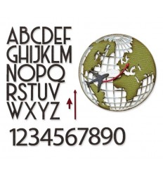Dies Travel Alphabet and numbers - Sizzix