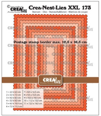 Stanzschablonen Briefmarkenrand - Crealies