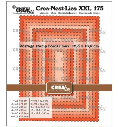 Matrices rectangle Bordure de timbres - Crealies