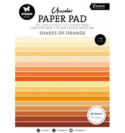 Scrapbooking Papier Paper Pad  Shades of Orange A5 - Studio Light