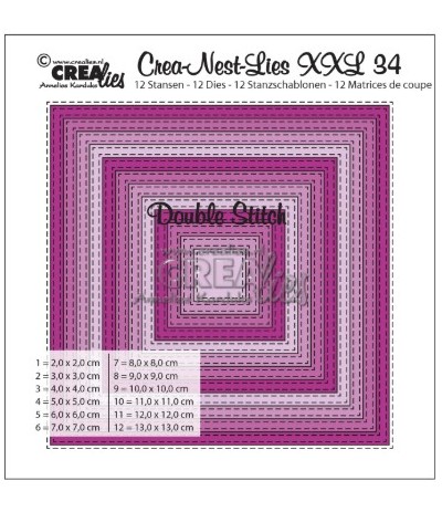 Dies Double stitchlines square - Crealies