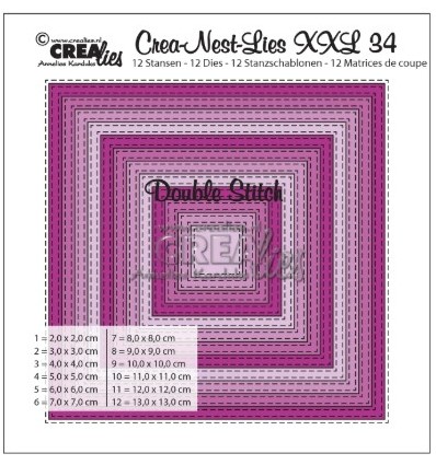 Matrice de découle Double stitchlines square - Crealies