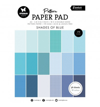 Scrapbooking Papier Pad Pattern Shades of Blue A5 - Studio Light