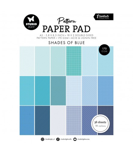 Scrapbooking Paper Pad Pattern Shades of Blue A5 - Studio Light