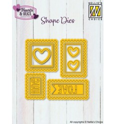 Stanzschablonen Briefmarken mit Herzen - Nellie's Coice