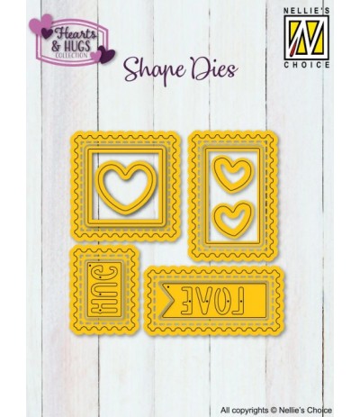 Stanzschablonen Briefmarken mit Herzen - Nellie's Coice