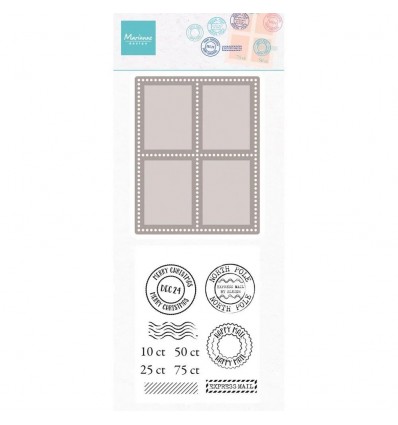 Kit de découpe et de tampons « Timbres » - Nellie's Choice