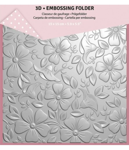 Prägeschablone Blumen Hintergrund , 15x15cm - VC