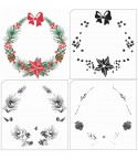 Silikon Stempelset Weihnachtskranz 3-teilig