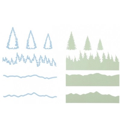 Stanzschablonen Tannenbäume und Berge - Nellies