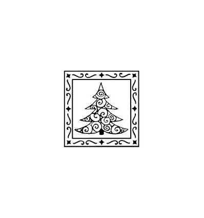 Tannenbaum in Rahmen Stempel