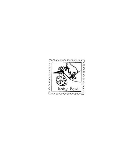 Briefmarke Storch Babypost Stempel