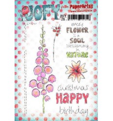 Jofy Stempelplatte Blumen mit Text