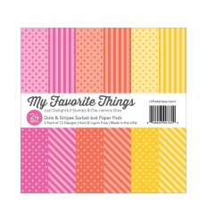 My Favorite Things Scrapbook Papier Dots & Stripes Sorbet 6"x6"