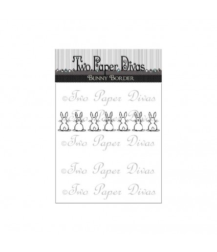 Two Paper Divas Clear Stempel Hasen Bordüre