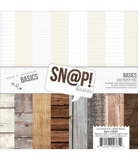 Snap Basics Scrapbookingpapier Wood & Notebook 6x6"