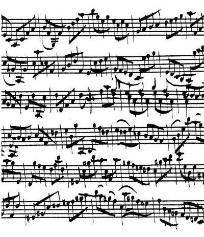 Hintergrundstempel Noten J.S. Bach