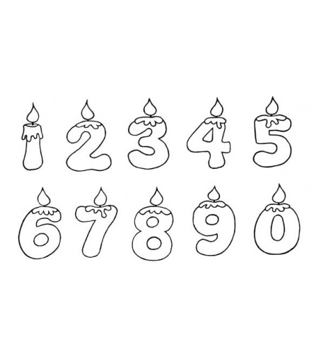 Zahlen Kerzen Sempel Set Cling