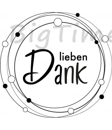 Danke in Kreis Stempel