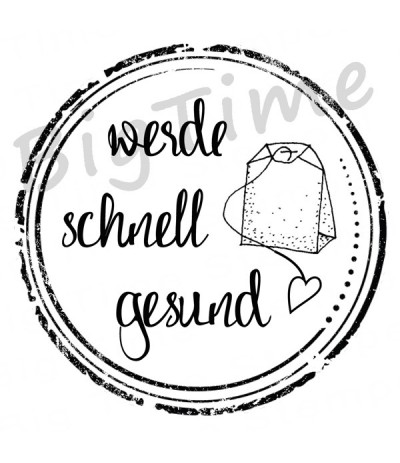 Werde schnell gesund Stempel im Kreis