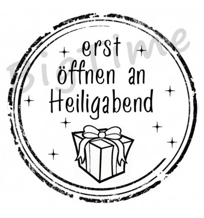 Erst offnen an Heiligabend Stempel im Kreis