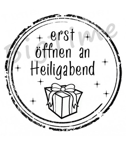 Erst offnen an Heiligabend Stempel im Kreis