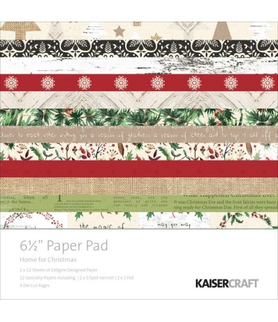 Home for Christmas 6.5" x 6.5 " Scrapbooking Papier - Kaiser Craft